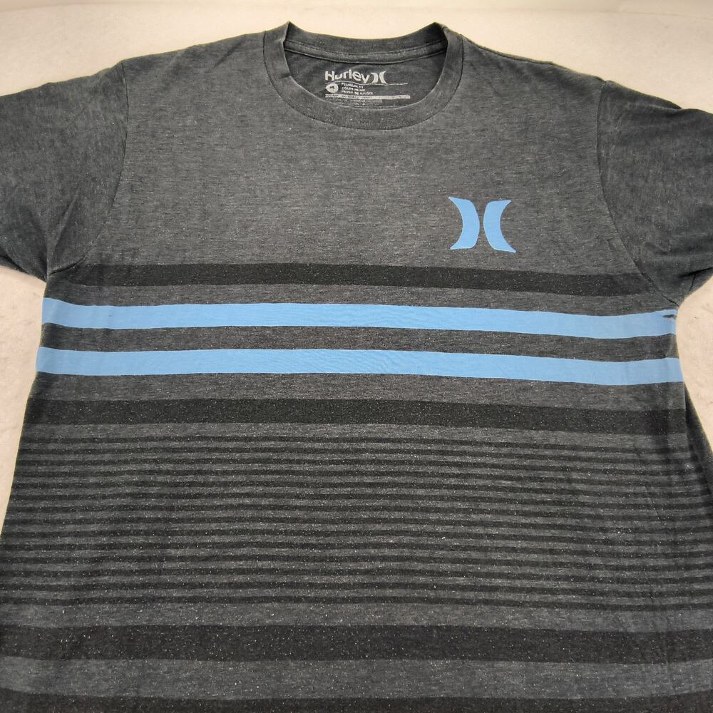 Hurley Casual Crew Neck Short Sleeve T Shirt Mens Size Medium M Gray Blue